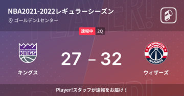 【速報中】1Q終了しウィザーズがキングスに5点リード