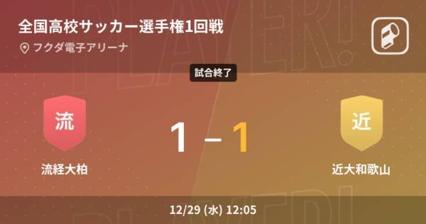 全国高校サッカー選手権大会1回戦 近大和歌山が流経大柏をpk戦で制す 21年12月29日 エキサイトニュース