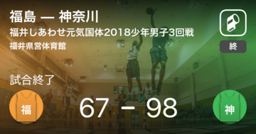 【国民体育大会バスケットボール少年男子3回戦】神奈川が福島に勝利