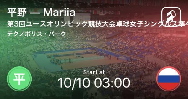 平野美宇 ベスト4かけ決戦 ユースオリンピック競技大会卓球女子シングルス 平野vsmariia 2018年10月9日 エキサイトニュース