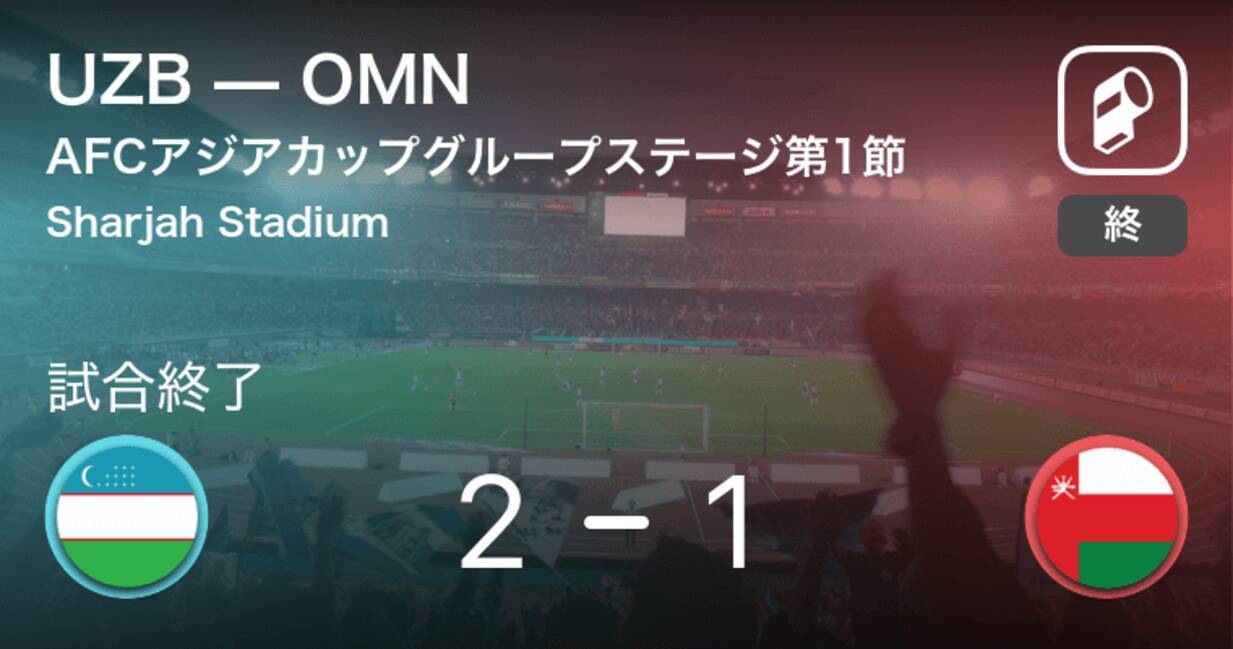 Afcアジアカップグループステージ第1節 Uzbが攻防の末 Omnから逃げ切る 19年1月10日 エキサイトニュース
