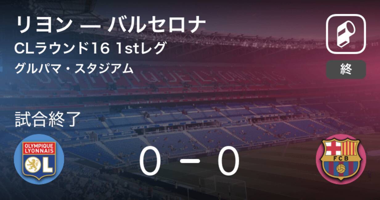 Clラウンド16 1stレグ リヨンはバルセロナとスコアレスドロー 19年2月日 エキサイトニュース