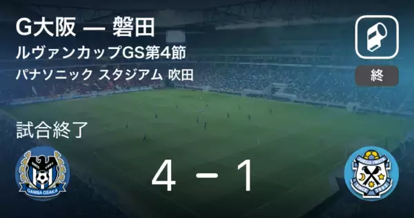 【ルヴァンカップグループステージ第4節】G大阪が攻防の末、磐田から逃げ切る