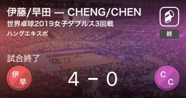 【世界卓球女子ダブルス3回戦】伊藤/早田がCHENG/CHENにストレート勝ち