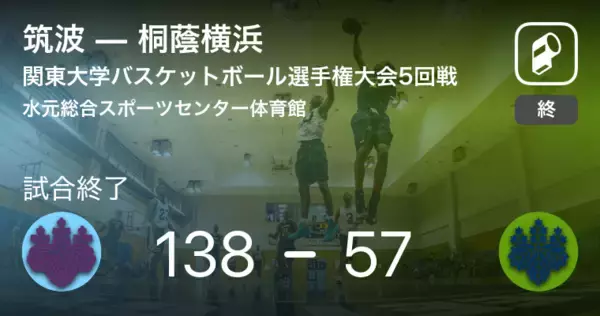 【関東大学バスケットボール選手権大会5回戦】筑波が桐蔭横浜に大きく点差をつけて勝利