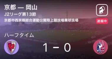 速報中 京都vs岡山は 京都が1点リードで前半を折り返す 21年6月26日 エキサイトニュース