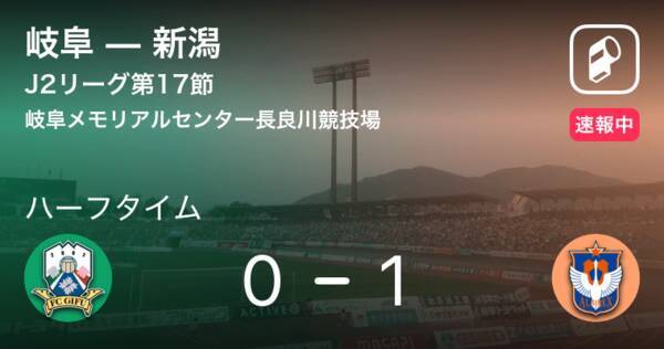 速報中 岐阜vs新潟は 新潟が1点リードで前半を折り返す 19年6月8日 エキサイトニュース