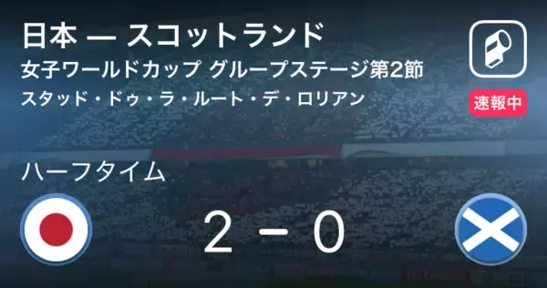 【速報中】日本vsスコットランドは、日本が2点リードで前半を折り返す