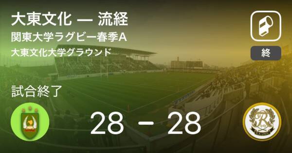 関東大学ラグビー春季a6 16 大東文化と流経と引き分 19年6月16日 エキサイトニュース