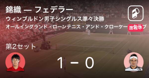 速報中 錦織vsフェデラーは 錦織が第1セットを取る 19年7月11日 エキサイトニュース