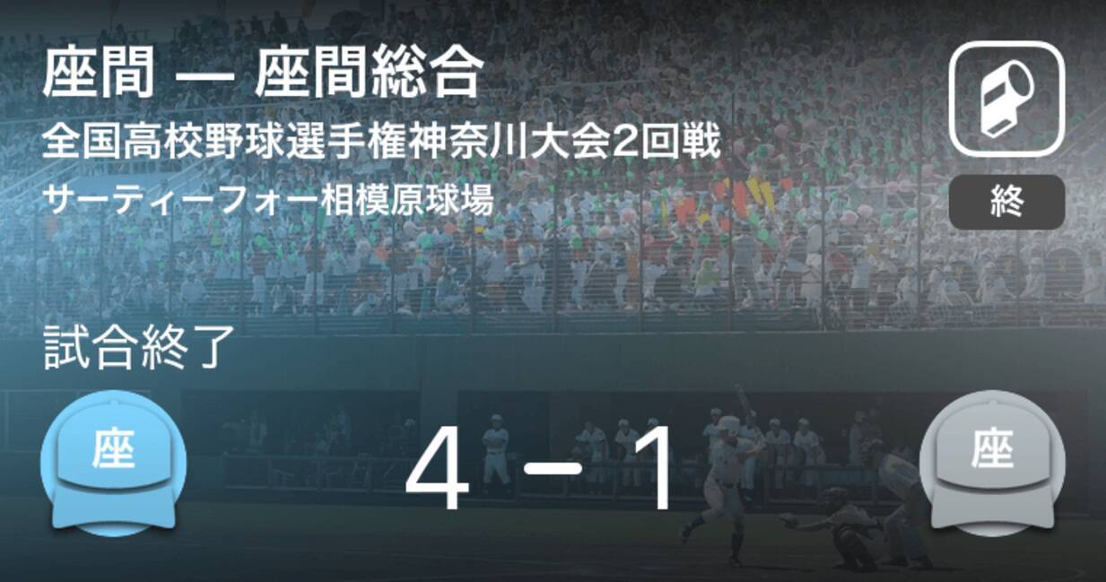 全国高校野球選手権神奈川大会2回戦 座間が座間総合に勝利 19年7月14日 エキサイトニュース