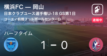 【速報中】横浜FCvs岡山は、横浜FCが1点リードで前半を折り返す