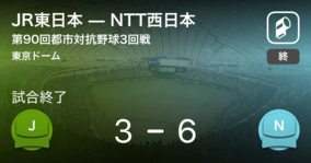 【都市対抗野球3回戦】NTT西日本がJR東日本を破る