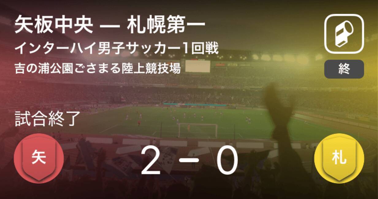 インターハイ男子サッカー1回戦 矢板中央が札幌第一を突き放しての勝利 19年7月26日 エキサイトニュース