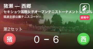 【速報中】猪瀬vs西郷は、西郷が第1セットを取る