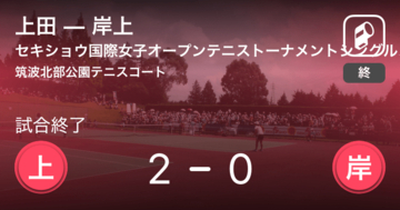 【セキショウ国際女子オープンテニストーナメントシングルス予選】上田が岸上にストレート勝ち