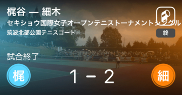 【セキショウ国際女子オープンテニストーナメントシングルス予選】細木が梶谷を破る