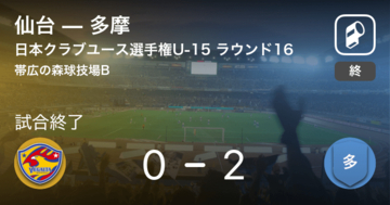 【日本クラブユースサッカー選手権大会U-15ラウンド16】多摩が仙台から逃げ切り勝利