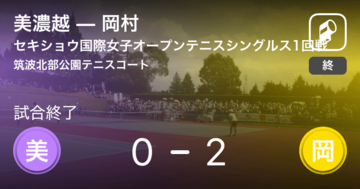 【セキショウ国際女子オープンテニストーナメントシングルス1回戦】岡村が美濃越にストレート勝ち