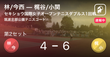 【速報中】林/今西vs梶谷/小関は、梶谷/小関が第1セットを取る