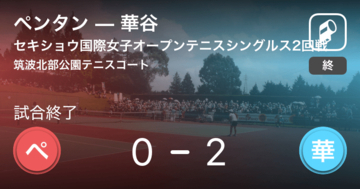 【セキショウ国際女子オープンテニストーナメントシングルス2回戦】華谷がペンタンにストレート勝ち