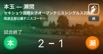 【セキショウ国際女子オープンテニストーナメントシングルス2回戦】本玉が瀬間を破る