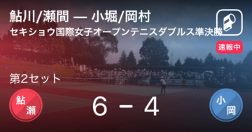 【速報中】鮎川/瀬間vs小堀/岡村は、鮎川/瀬間が第1セットを取る