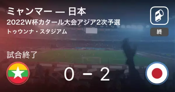 【カタールW杯アジア2次予選Match Day2】日本がミャンマーから逃げ切り勝利