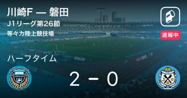 速報中 川崎fvs磐田は 川崎fが2点リードで前半を折り返す 19年9月14日 エキサイトニュース