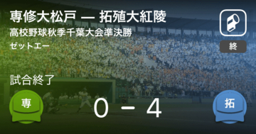 【高校野球秋季千葉大会準決勝】拓殖大紅陵が専修大松戸を破る