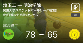 【関東大学バスケットボールリーグ戦3部第9節】埼玉工が明治学院を破る