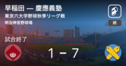 【東京六大学野球秋季リーグ戦】慶應義塾が早慶戦を制し優勝！