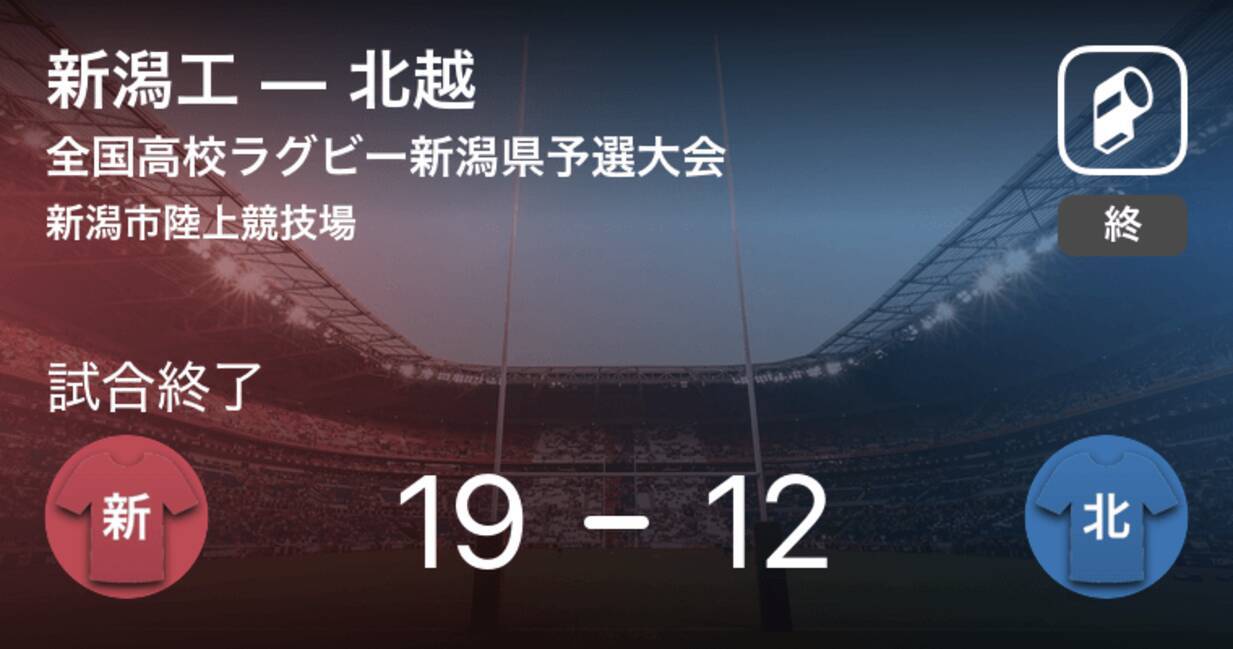 全国高校ラグビー新潟県予選大会決勝 新潟工が北越から勝利をもぎ取る 19年11月3日 エキサイトニュース