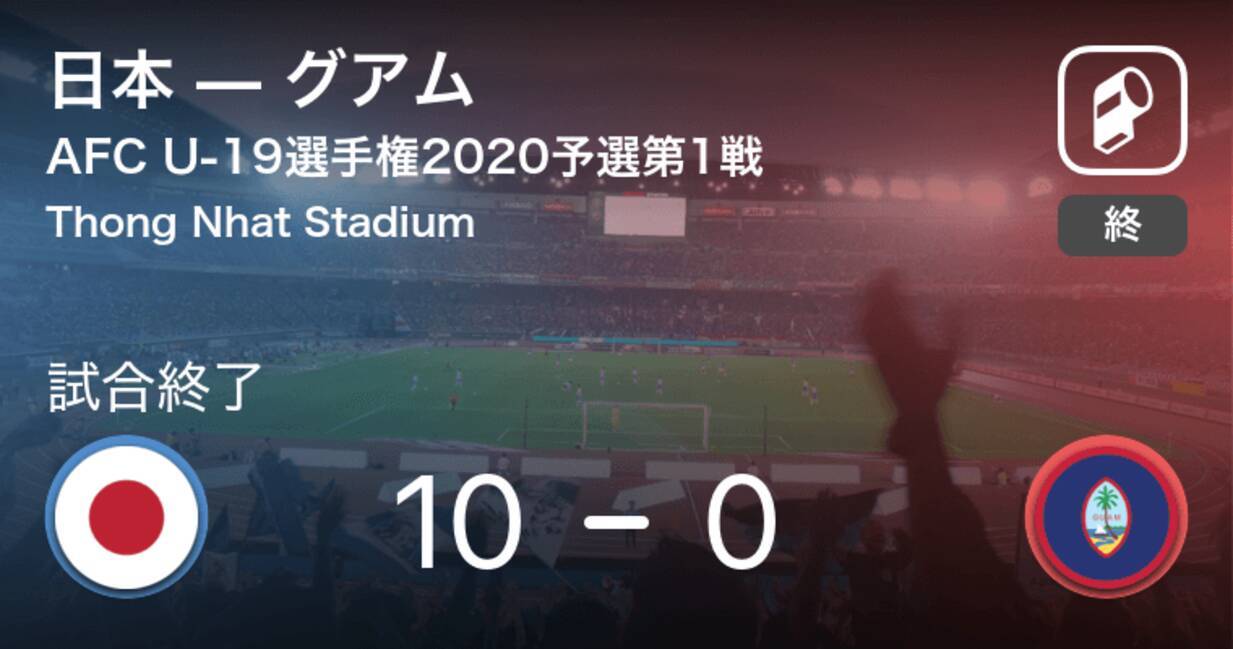 Afc U 19選手権予選第1戦 日本がグアムを突き放しての勝利 19年11月6日 エキサイトニュース