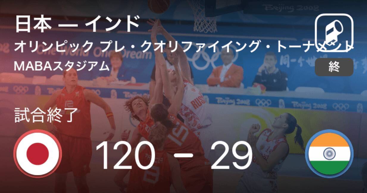 Fibaオリンピックプレ クオリファイイング トーナメントグループb第1戦 日本がインドに大きく点差をつけて勝利 19年11月14日 エキサイトニュース