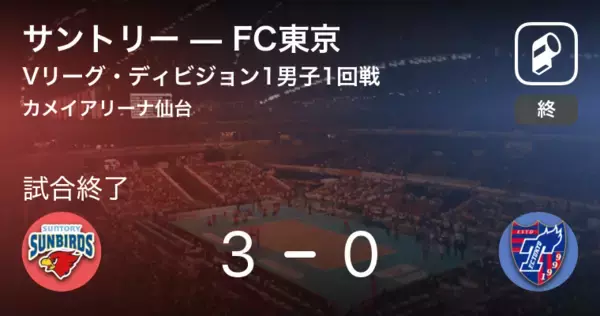 【Vリーグ・ディビジョン1男子1回戦】サントリーがFC東京にストレート勝ち