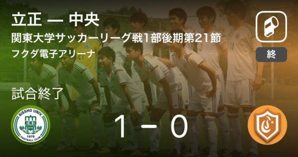 関東大学サッカーリーグ戦1部第21節 立正が中央から逃げ切り勝利 19年11月17日 エキサイトニュース