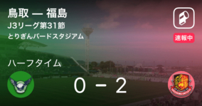 【速報中】鳥取vs福島は、福島が2点リードで前半を折り返す