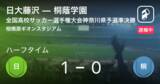 「【速報中】日大藤沢vs桐蔭学園は、日大藤沢が1点リードで前半を折り返す」の画像1