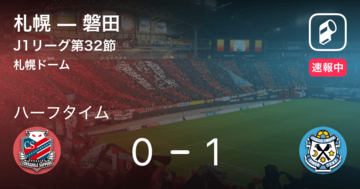【速報中】札幌vs磐田は、磐田が1点リードで前半を折り返す