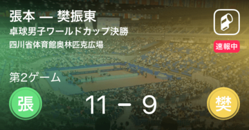 【速報中】張本vs樊振東は、張本が第1ゲームを取る