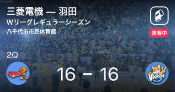 【速報中】1Q終了し羽田が三菱電機に0点リード