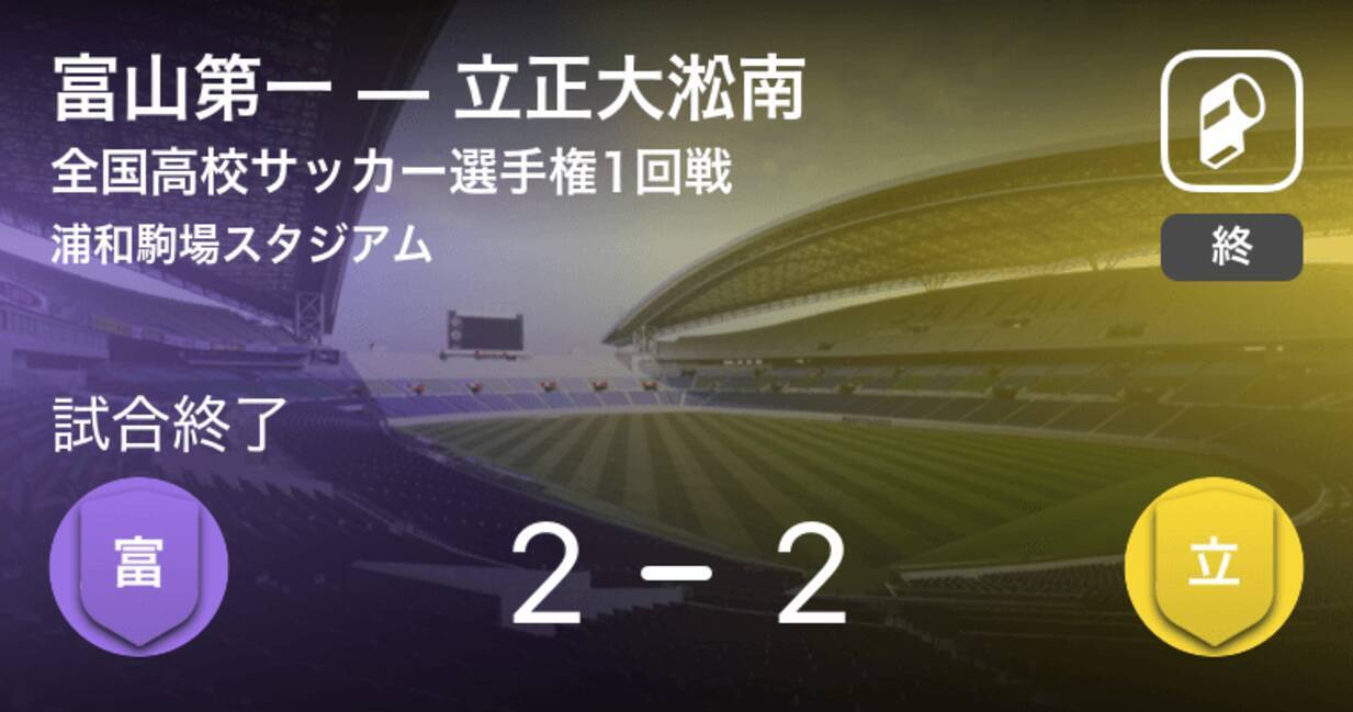 全国高校サッカー選手権大会1回戦 富山第一が立正大淞南をpk戦で制す 19年12月31日 エキサイトニュース