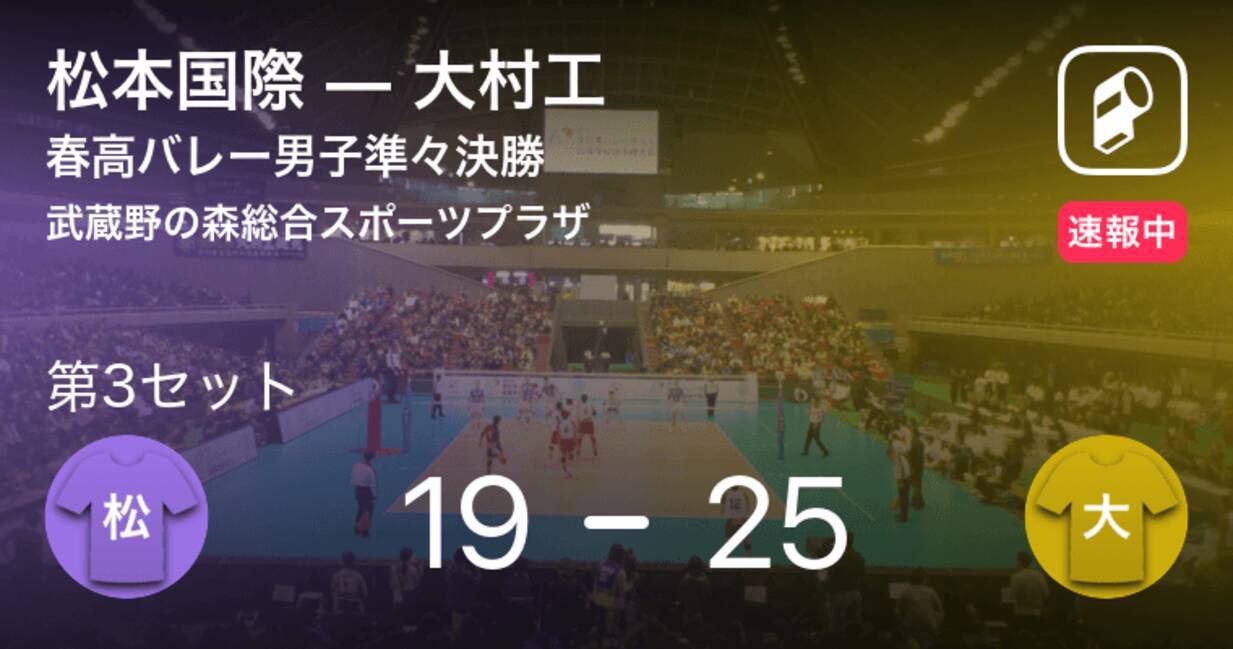 速報中 松本国際vs大村工は 大村工が第2セットを取る 年1月7日 エキサイトニュース