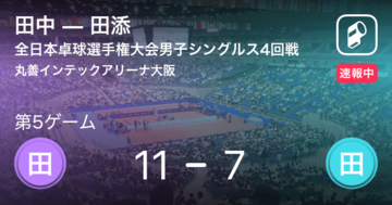 【速報中】田中vs田添は、田中が第4ゲームを取る
