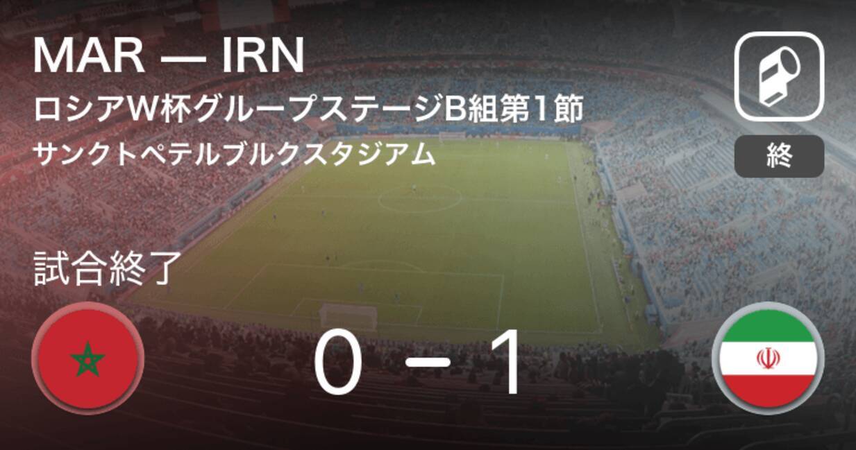 ロシアw杯 モロッコ Vs イラン スコアレスで前半折り返し 18年6月16日 エキサイトニュース