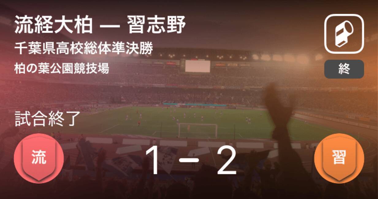 習志野2点リードで前半終了 高校総体千葉県予選準決勝 流経大柏vs習志野 2018年6月16日 エキサイトニュース