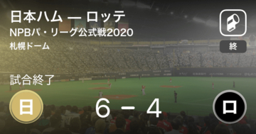 【NPBパ・リーグ公式戦ペナントレース】日本ハムがロッテから勝利をもぎ取る