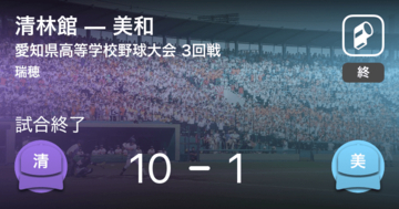 【全国高校野球選手権愛知大会3回戦】清林館が美和に大きく点差をつけて勝利