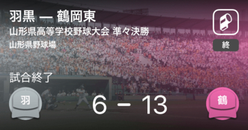 【全国高校野球選手権山形大会準々決勝】鶴岡東が羽黒に勝利